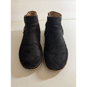 Born Toya Ankle Boots Black Distressed Suede Women’s Size 9.5/41 Comfort